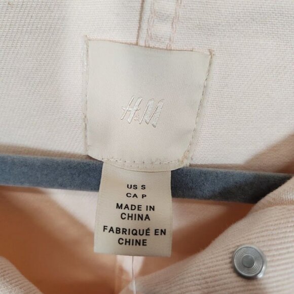 H&M Long Denim Shirt Jacket in Light Pink - Size Small - Picture 5 of 11